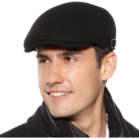 Sumolux Mens Newsboy Cap Winter Beret Hat Cabbie Flat Cap - Picture 8 of 8